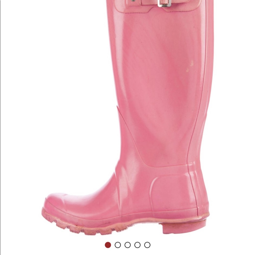 Hunter Pink Knee High Rain Boots Size 6
